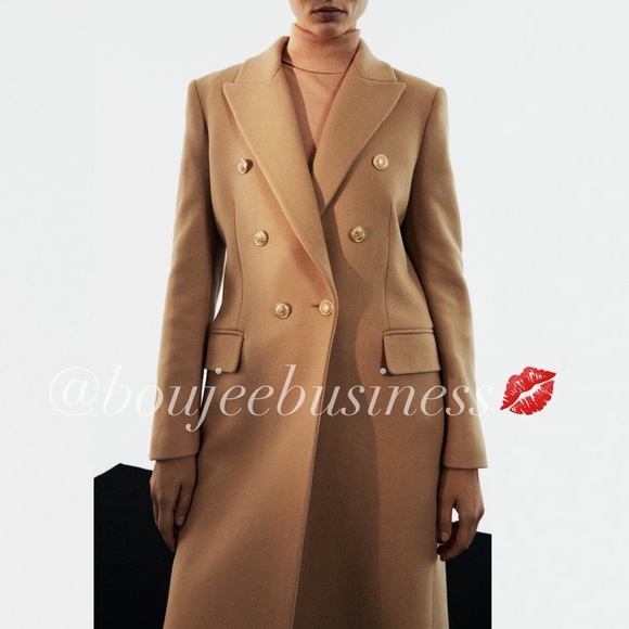 ZARA BNWT Buttoned Wool Blend Coat - Picture 2 of 8